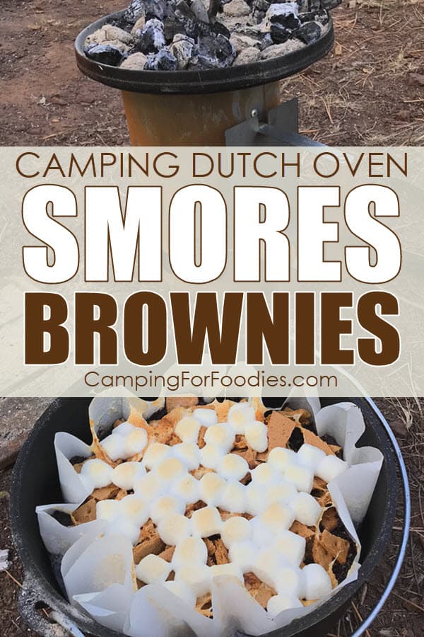 smores brownies dutch oven recipe for camping