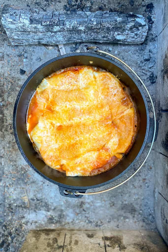 delicious dutch oven enchiladas