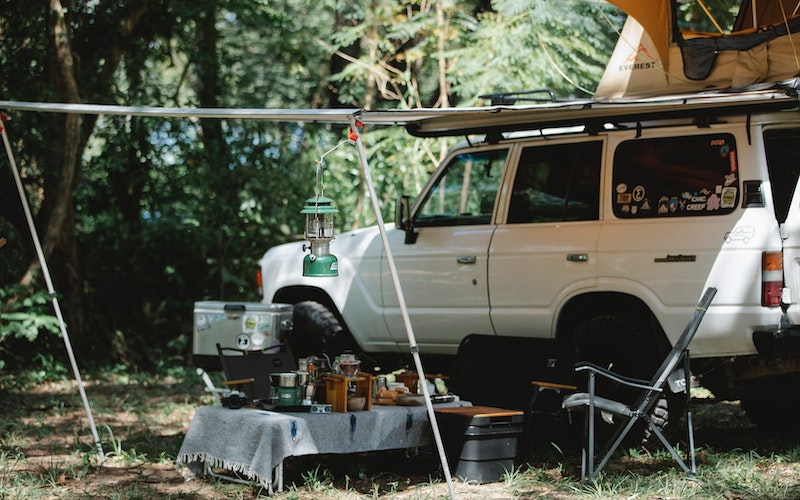 an SUV for car camping with supplies