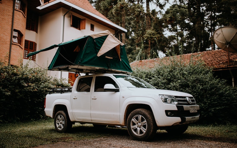 white truck for car camping
