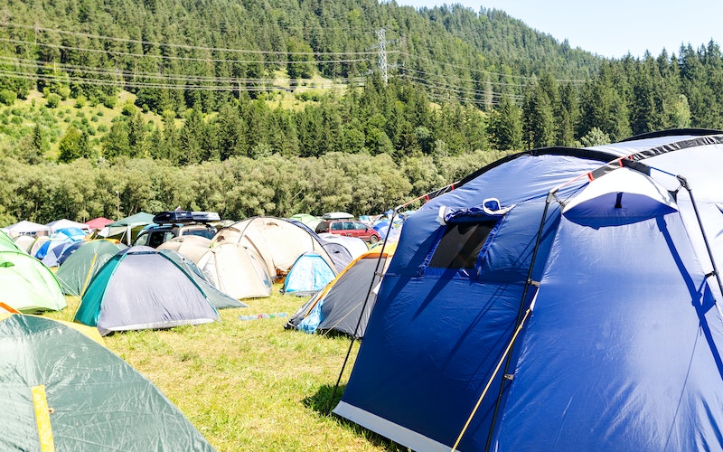 many tents in a field